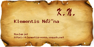 Klementis Nóna névjegykártya